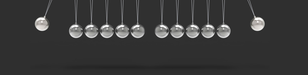 banner“Six Silver Newtons Cradle Shows Blank Spheres Copyspace For 6 Le…” by Stuart Miles